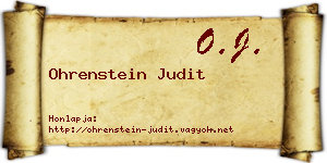 Ohrenstein Judit névjegykártya